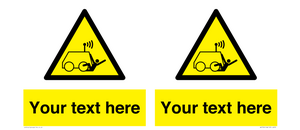 Custom warning run over by operator controlled machine